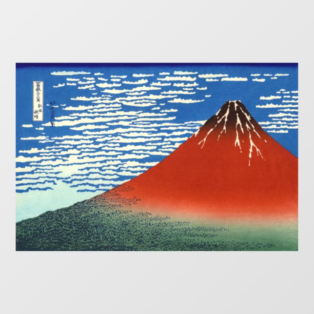 Katsushika Hokusai - feiner Wind, klarer Morgen Fensteraufkleber (Blatt)