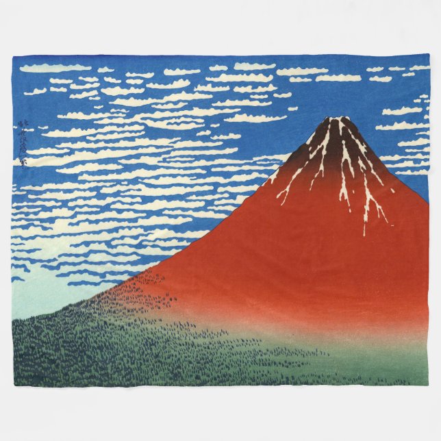 Katsushika Hokusai - feiner Wind, klarer Morgen Fleecedecke (Vorderseite (Horizontal))