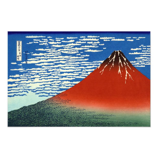 Katsushika Hokusai - feiner Wind, klarer Morgen Fotodruck (Vorne)