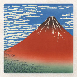 Katsushika Hokusai - feiner Wind, klarer Morgen Glasuntersetzer