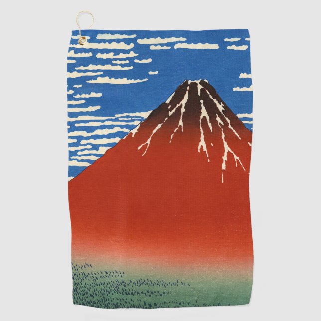Katsushika Hokusai - feiner Wind, klarer Morgen Golfhandtuch (Vorderseite)