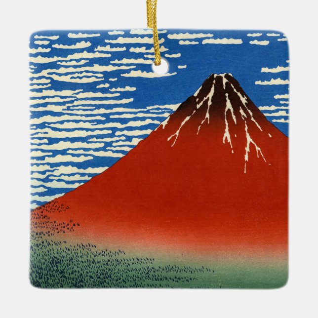 Katsushika Hokusai - feiner Wind, klarer Morgen Keramikornament (Vorderseite)