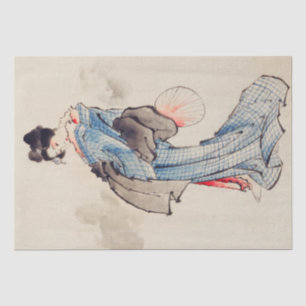 Katsushika Hokusai Frau, Volllanges Portrait Seidenpapier