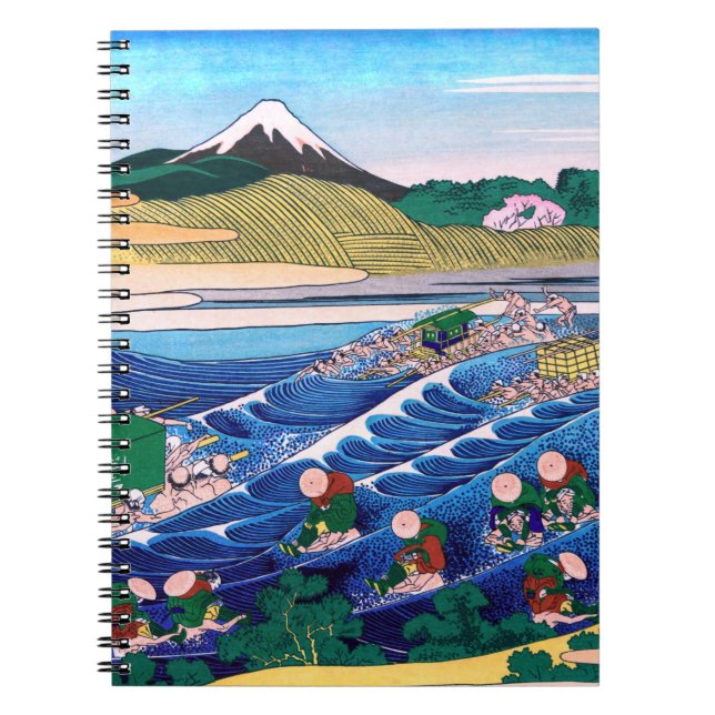 Katsushika Hokusai - Fuji aus Kanaya auf Tokaido Notizblock (Vorderseite)