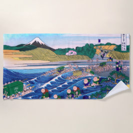 Katsushika Hokusai - Fuji aus Kanaya auf Tokaido Strandtuch
