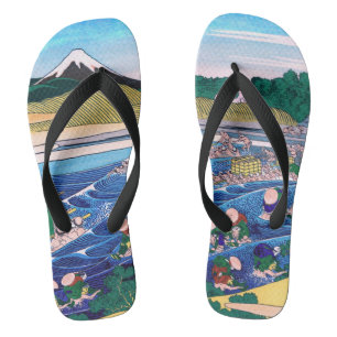Katsushika Hokusai - Fuji von Kanaya auf Tokaido Flip Flops