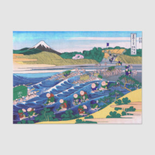Katsushika Hokusai - Fuji von Kanaya auf Tokaido Seidenpapier