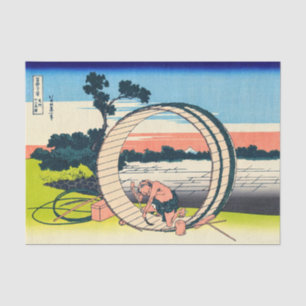 Katsushika Hokusai - Fujimigahara, Provinz Owari Seidenpapier