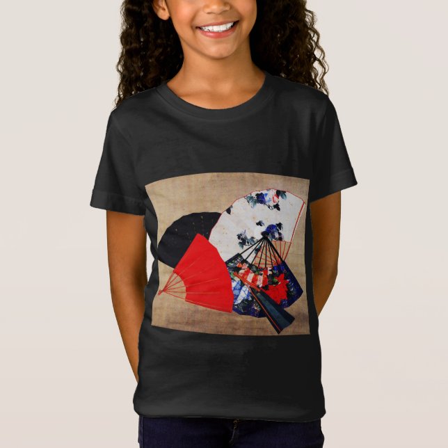 Katsushika Hokusai - Fünf Fans T-Shirt (Vorderseite)