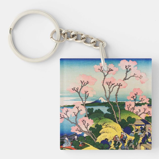 Katsushika Hokusai - Gotenyama, Tokaido, Shinagawa Schlüsselanhänger (Vorderseite)