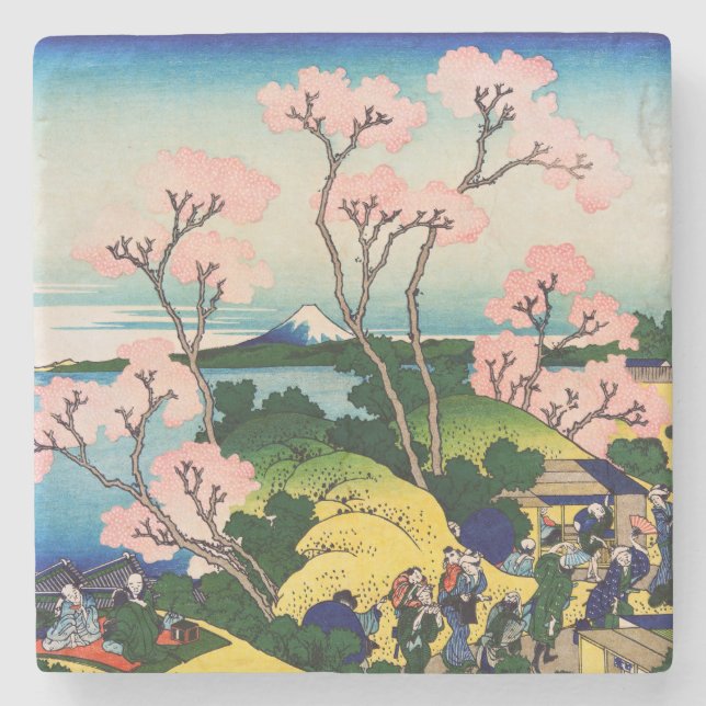 Katsushika Hokusai - Gotenyama, Tokaido, Shinagawa Steinuntersetzer (Vorderseite)