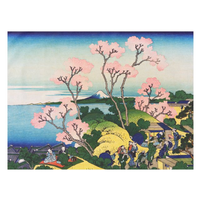 Katsushika Hokusai - Gotenyama, Tokaido, Shinagawa Tischdecke (Vorderseite (Horizontal))