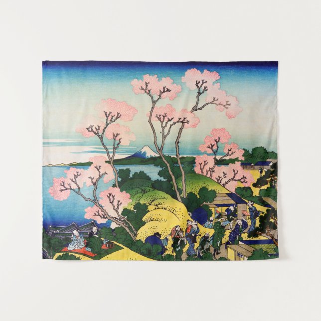 Katsushika Hokusai - Gotenyama, Tokaido, Shinagawa Wandteppich (Vorderseite (Horizontal))