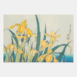 Katsushika Hokusai - Grasshopper und Iris Geschenkpapier Set