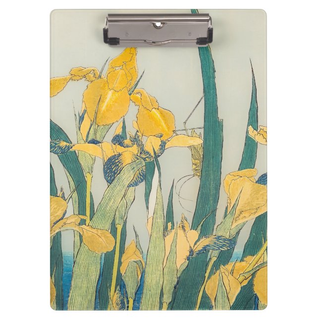 Katsushika Hokusai - Grasshopper und Iris Klemmbrett (Vorderseite)