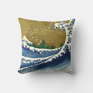 Katsushika Hokusai - Große Farbige Welle Kissen