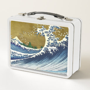 Katsushika Hokusai - Große Farbige Welle Metall Brotdose