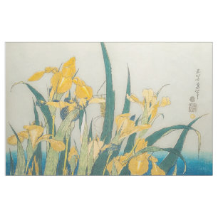Katsushika Hokusai - Heuschrecke und Schwertlilie Stoff