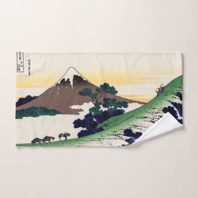 Katsushika Hokusai - Inume pass, Provinz Kai Badhandtuch Set (Handtuch)
