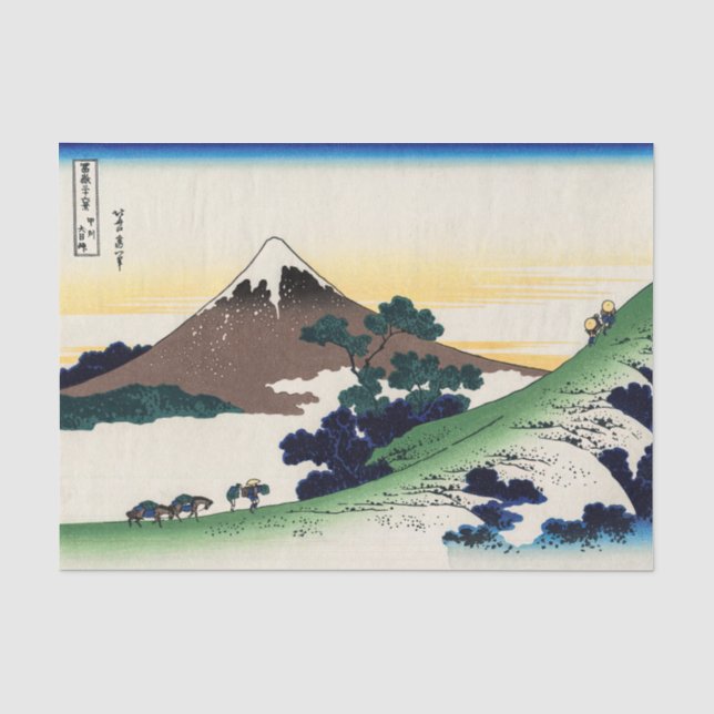 Katsushika Hokusai - Inume pass, Provinz Kai Seidenpapier (Vorderseite)