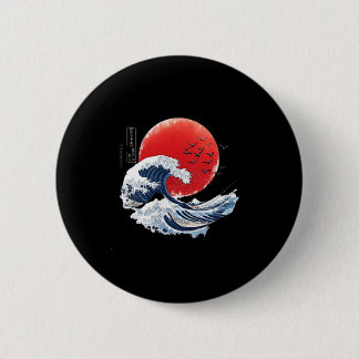Katsushika Hokusai Japanese Great Wave Men Women K Button