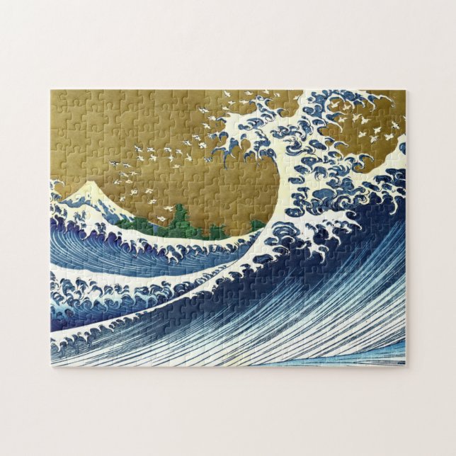 Katsushika Hokusai - Kolored Big Wave (Horizontal)