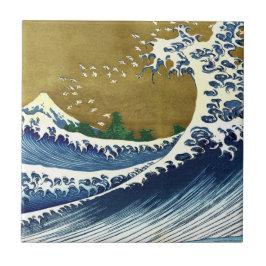 Katsushika Hokusai - Kolored Big Wave Fliese