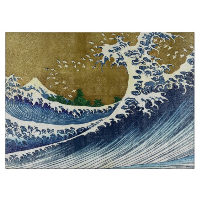 Katsushika Hokusai - Kolored Big Wave Schneidebrett (Vorderseite)