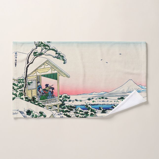 Katsushika Hokusai - Maison de thé à Koishikawa (Serviette à main)