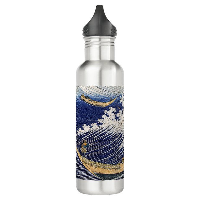 Katsushika Hokusai. Meereswellen Edelstahlflasche (Links)