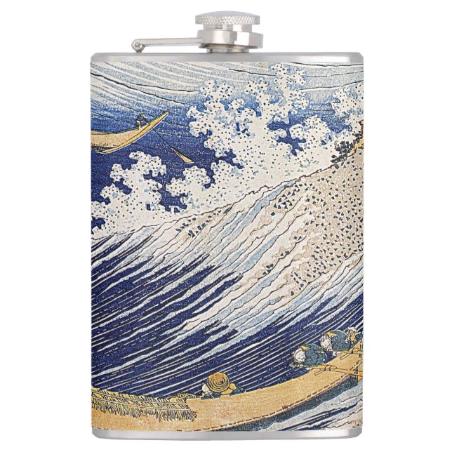 Katsushika Hokusai. Meereswellen Flachmann (Vorderseite)