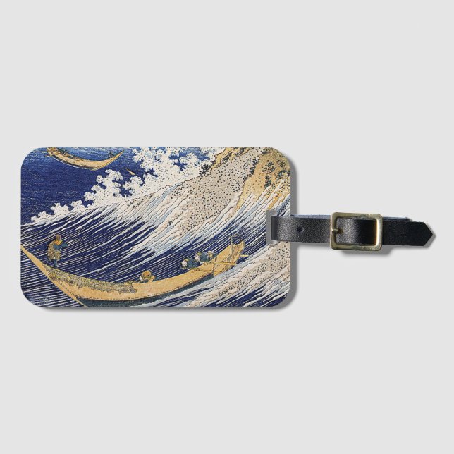 Katsushika Hokusai. Meereswellen Gepäckanhänger (Vorderseite (Horizontal))