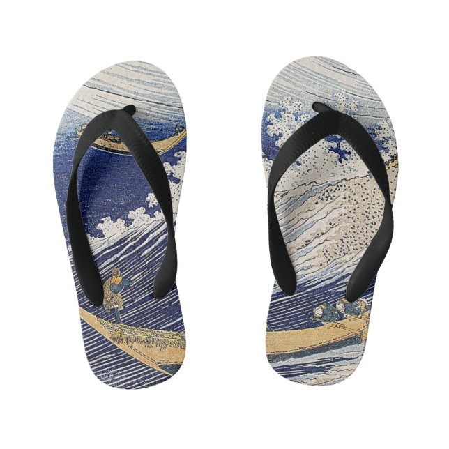 Katsushika Hokusai. Meereswellen Kinderbadesandalen (Fußbett)