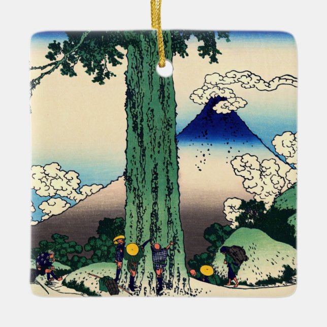 Katsushika Hokusai - Mishima-Pass in der Provinz K Keramikornament (Vorderseite)