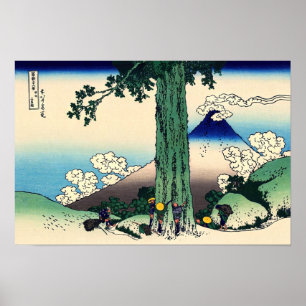 Katsushika Hokusai - Mishima-Pass in der Provinz K Poster