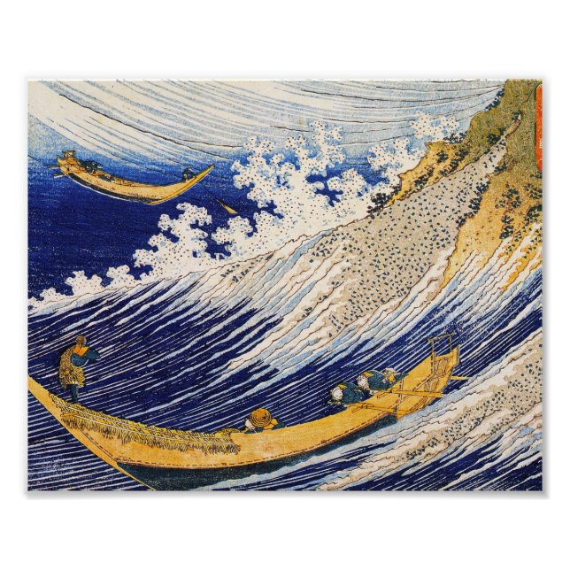 Katsushika Hokusai-Ozeanwellen Fotodruck (Vorne)