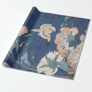 Katsushika Hokusai Pfingstrosen und Kanarienvogel Geschenkpapier