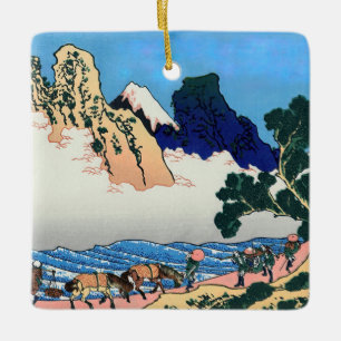 Katsushika Hokusai - Rückseite von Fuji, Fluss Min Keramikornament