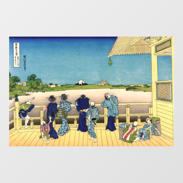 Katsushika Hokusai - Saal Sazai, Temple 500 Rakan Fensteraufkleber (Blatt)