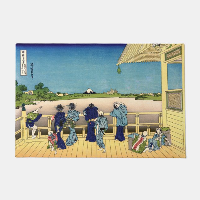 Katsushika Hokusai - Saal Sazai, Temple 500 Rakan Fußmatte (Vorderseite)
