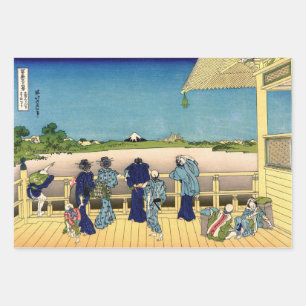 Katsushika Hokusai - Sazaido, Tempel 500 Rakan Geschenkpapier Set