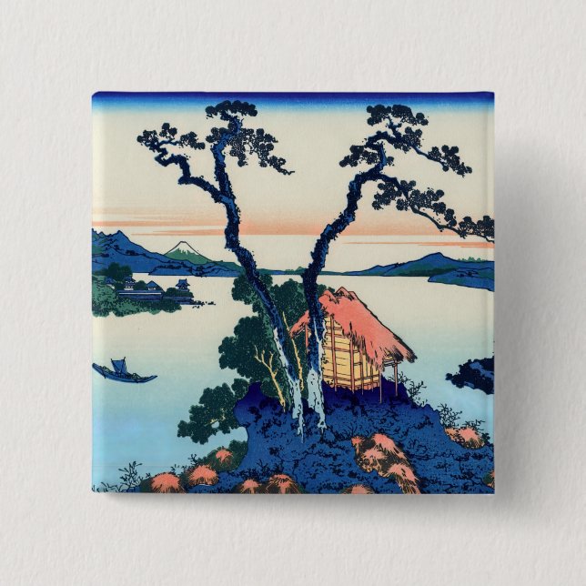 Katsushika Hokusai - Suwa-See in der Provinz Shina Button (Vorderseite)