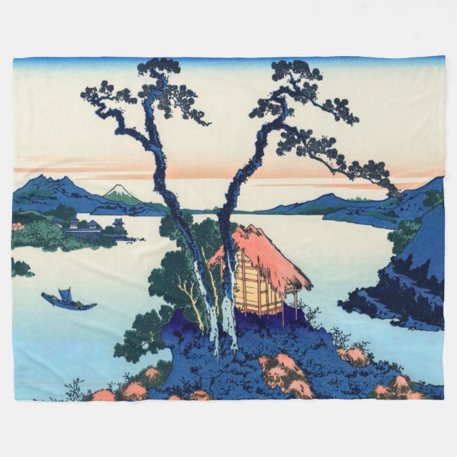 Katsushika Hokusai - Suwa-See in der Provinz Shina Fleecedecke (Vorderseite (Horizontal))
