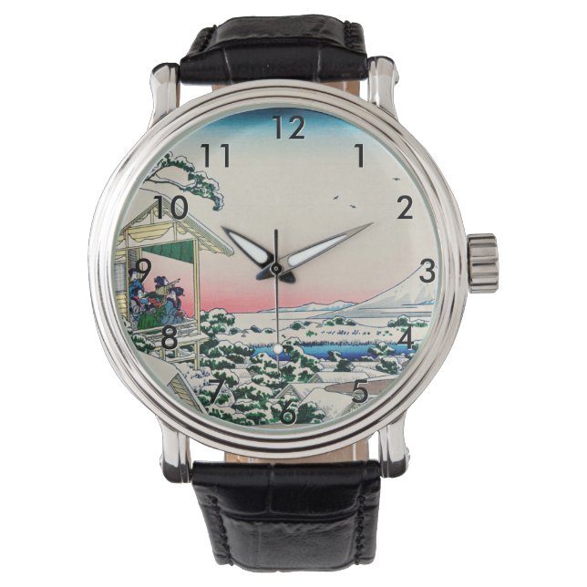Katsushika Hokusai - Teehaus bei Koishikawa Armbanduhr (Vorderseite)