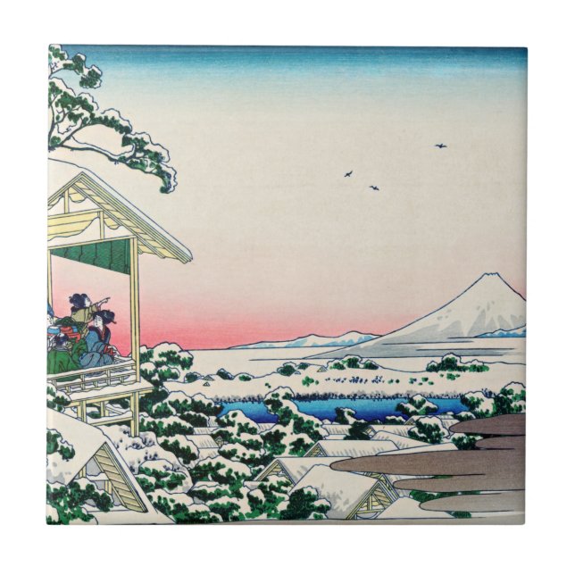 Katsushika Hokusai - Teehaus bei Koishikawa Fliese (Vorderseite)