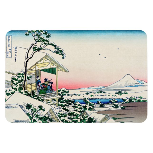 Katsushika Hokusai - Teehaus bei Koishikawa Magnet (Horizontal)