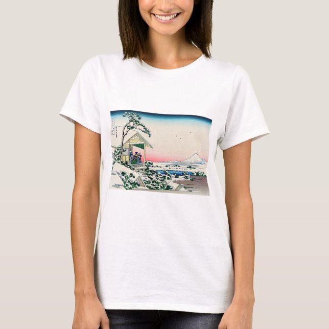 Katsushika Hokusai - Teehaus bei Koishikawa T-Shirt (Vorderseite)