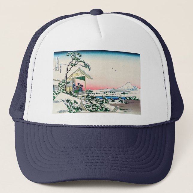 Katsushika Hokusai - Teehaus bei Koishikawa Truckerkappe (Vorderseite)
