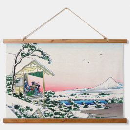Katsushika Hokusai - Teehaus bei Koishikawa Wandteppich Mit Holzrahmen