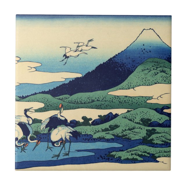Katsushika Hokusai - Umegawa in der Provinz Sagami Fliese (Vorderseite)